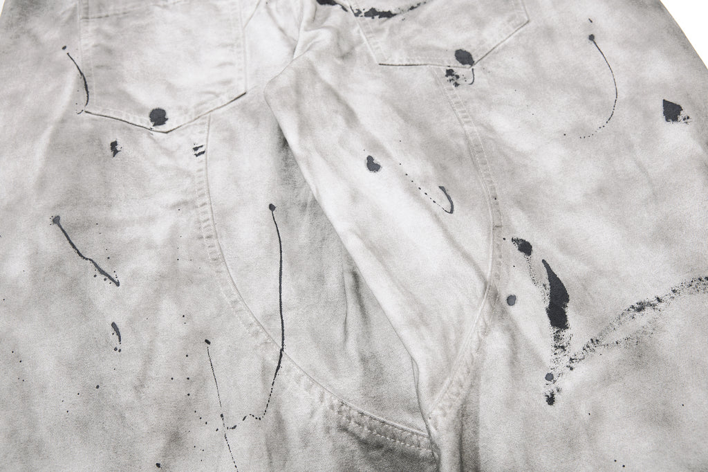 DONOTLOGO Heavy Splatter Gradient Wide-Leg Denim | Unisex Y2K Punk Rock Paint-Splashed Jeans | Vintage Gray High Street Oversized Trousers