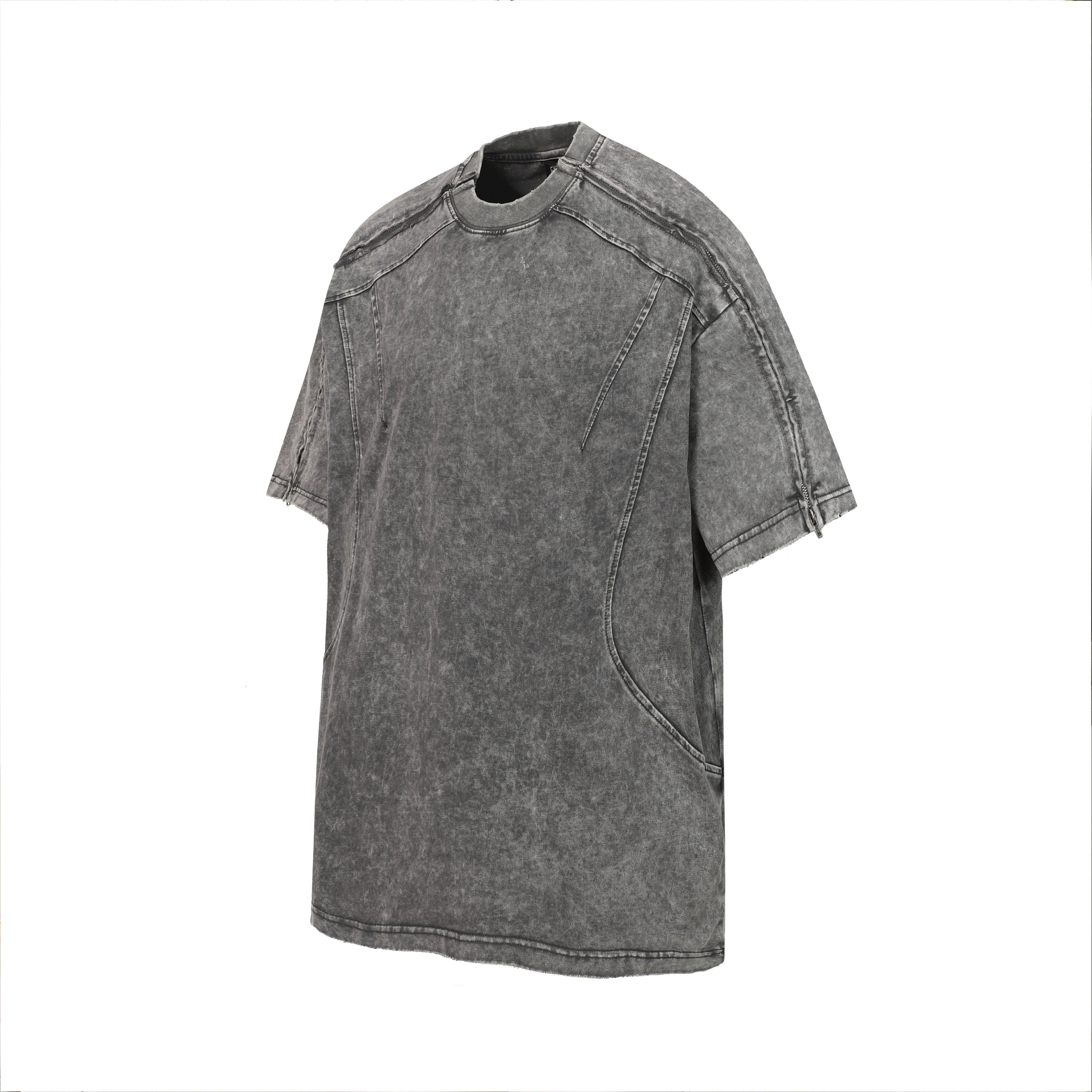DONOTLOGO Urban Workwear Collection | Unisex Relaxed Fit Tee | Bold Panel Construction & Vintage Wash Motif with Soft Heavyweight Cotton