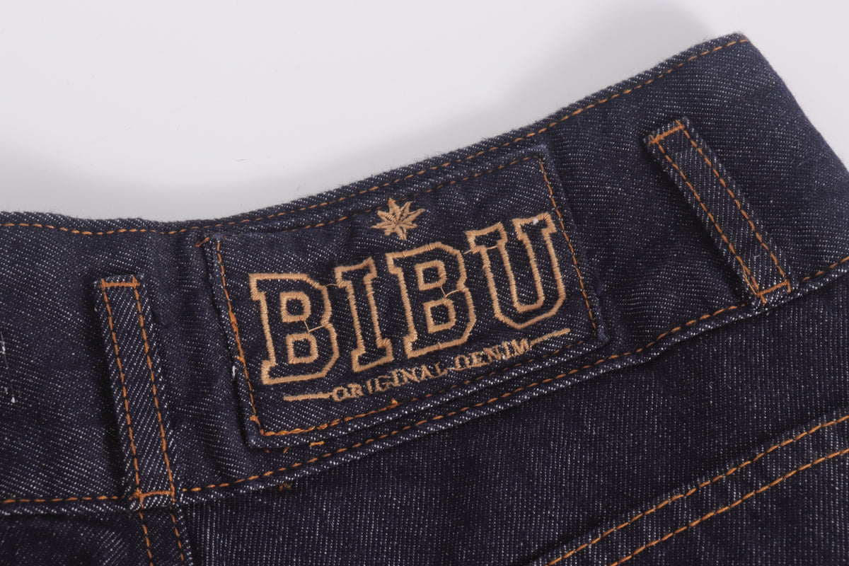 DONOTLOGO Retro Military Aesthetic | Unisex Oversized Balloon Jeans | Raw Indigo Denim with Functional Cargo Pockets & Embroidered Back Logo