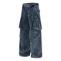 Unisex Thickened Denim Jeans with Large Pockets