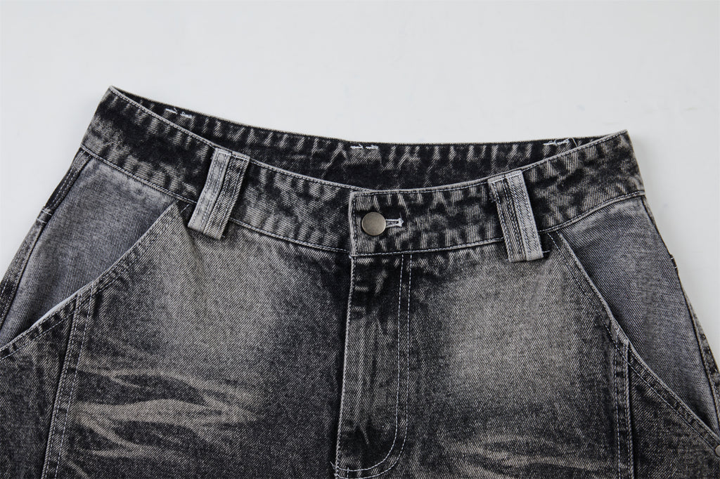 DONOTLOGO Urban Streetwear Collection | Unisex Relaxed Silhouette Jeans | Bold Acid Wash & Distressed Motif & Soft Denim Fabric