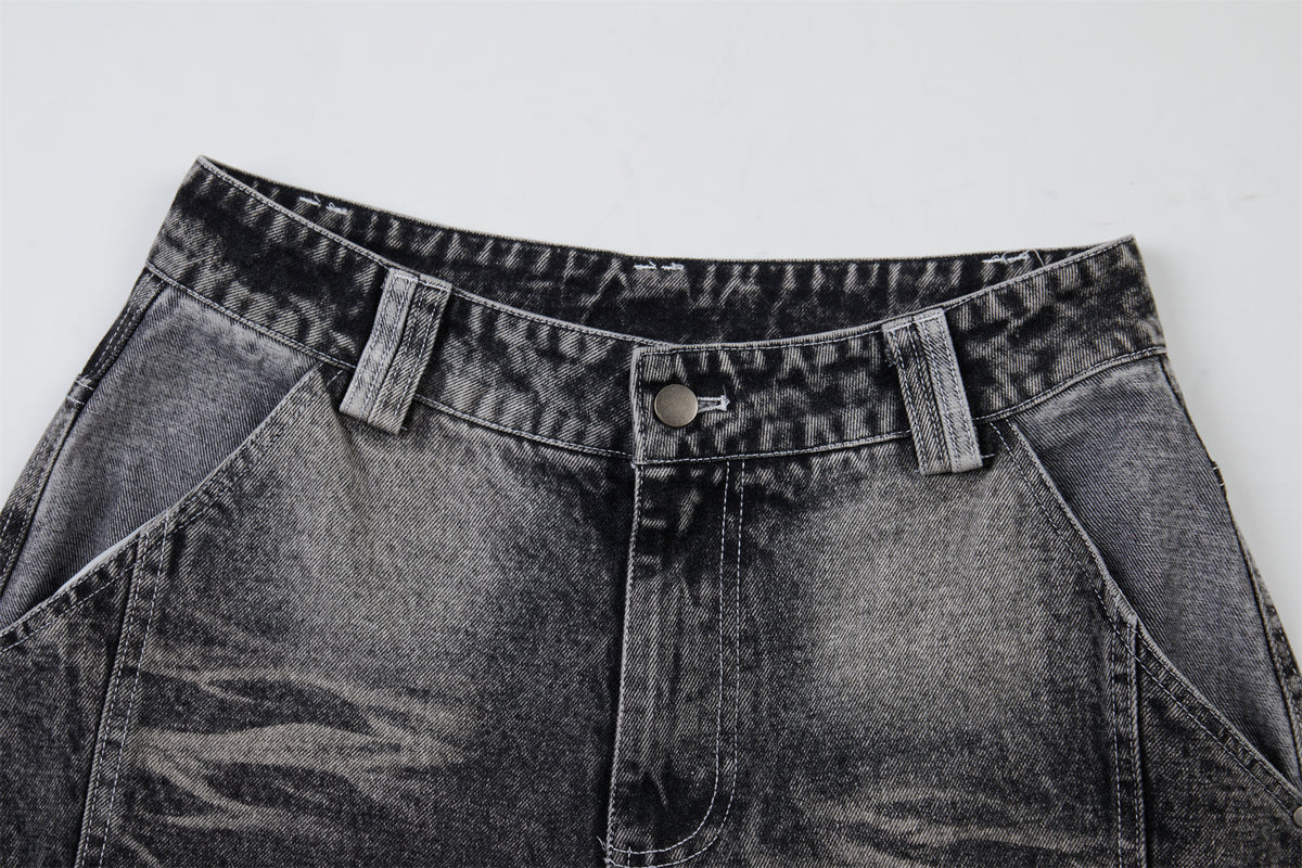 DONOTLOGO Urban Streetwear Collection | Unisex Relaxed Silhouette Jeans | Bold Acid Wash & Distressed Motif & Soft Denim Fabric