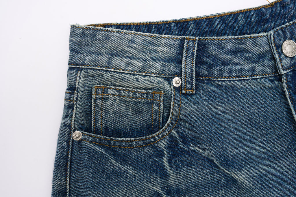 DONOTLOGO Urban Edge Collection | Unisex Relaxed Fit Denim Shorts | Bold Lightning Seaming & Faded Wash Finish with Classic Cotton Denim Fabric