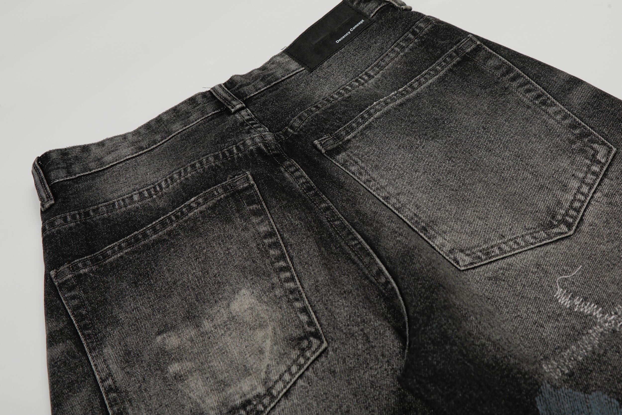 DONOTLOGO Urban Heritage Collection | Unisex Oversized Cat Whisker Denim | Retro Aesthetic High-Rise Wide-Leg Bottoms with Authentic Fade Detail