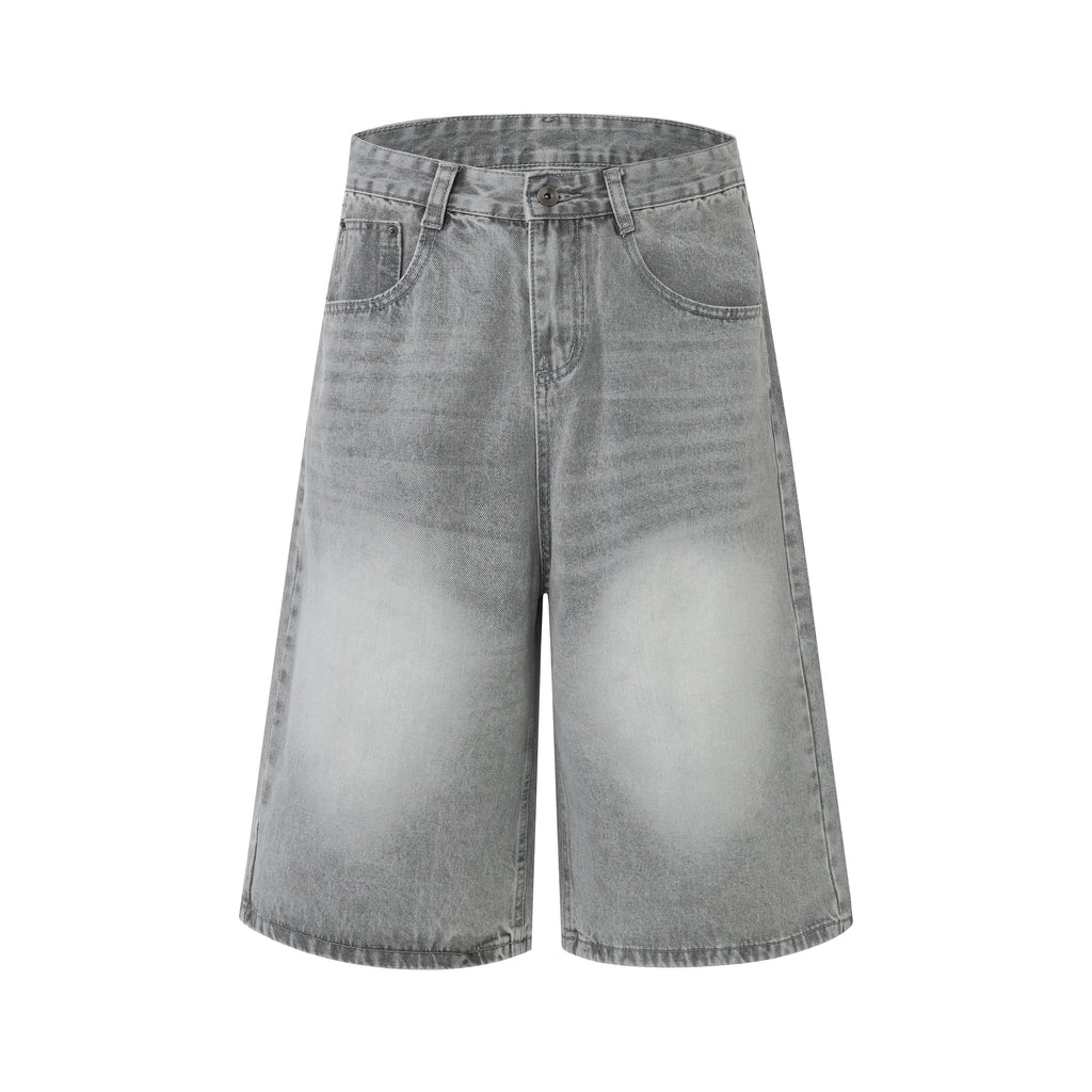 DONOTLOGO Urban Edge Collection | Unisex Relaxed Fit Denim Shorts | Bold Acid Wash Finish & Vintage Leather Patch with Classic Cotton Denim Fabric