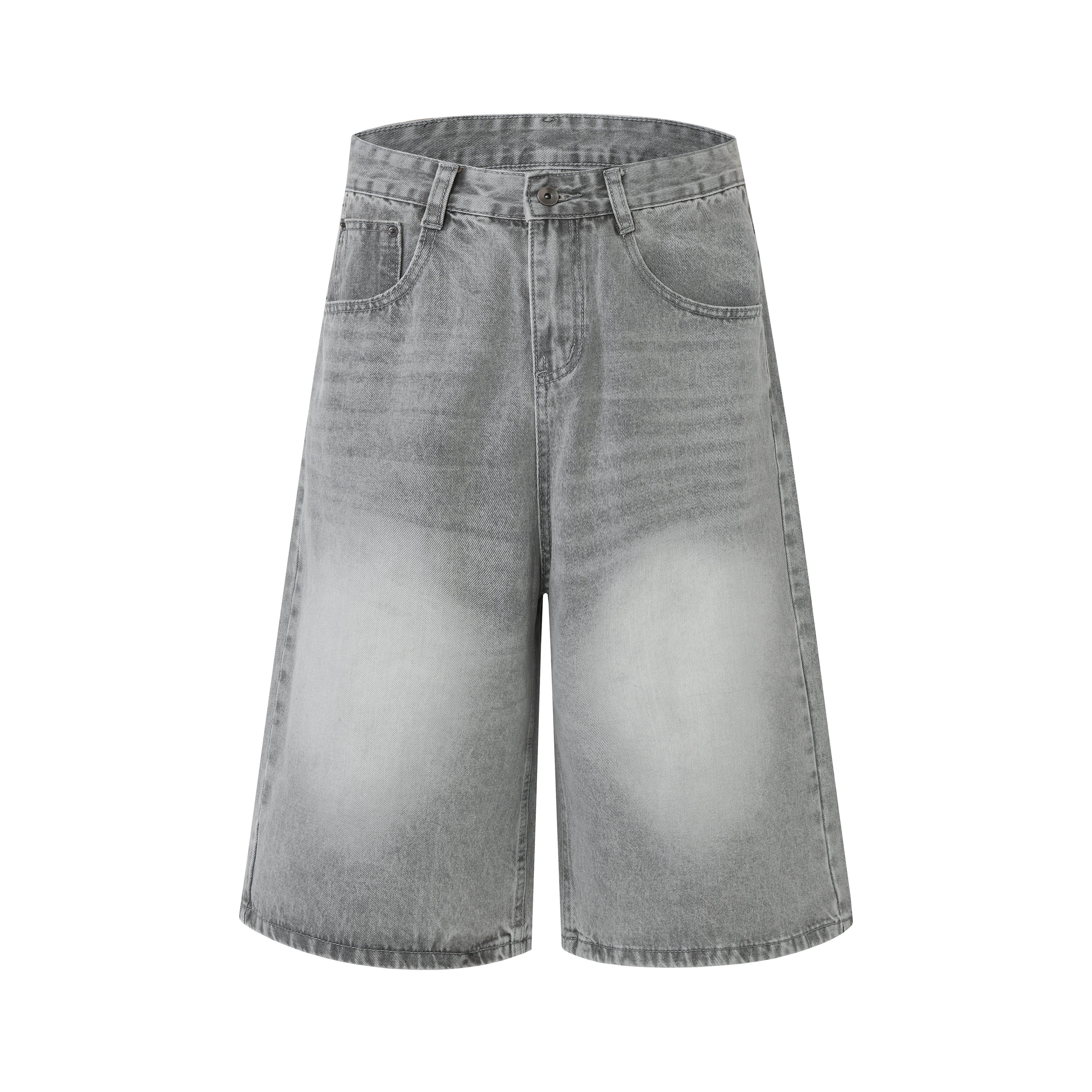 DONOTLOGO Urban Edge Collection | Unisex Relaxed Fit Denim Shorts | Bold Acid Wash Finish & Vintage Leather Patch with Classic Cotton Denim Fabric