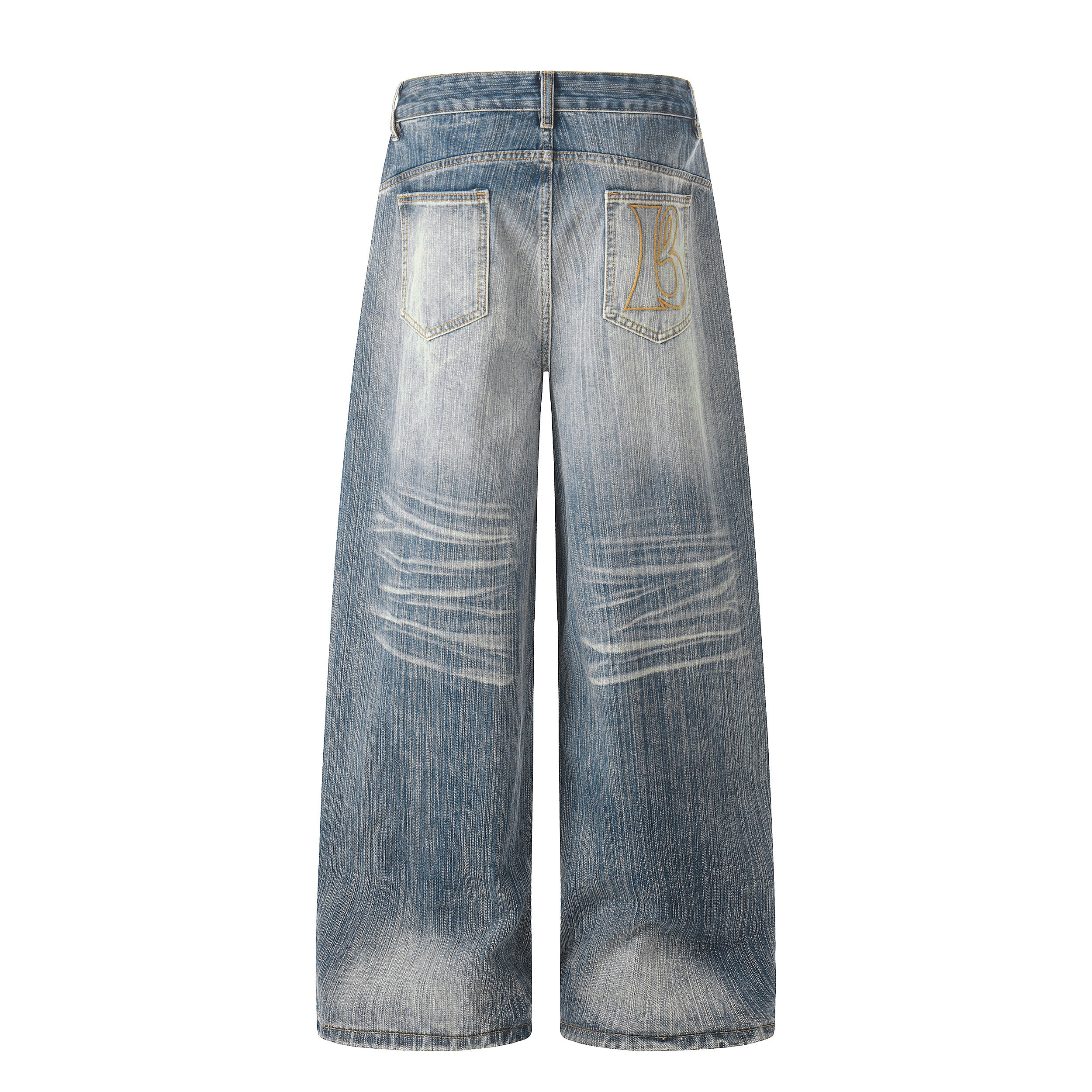 Unisex Vintage Washed Distressed Jeans