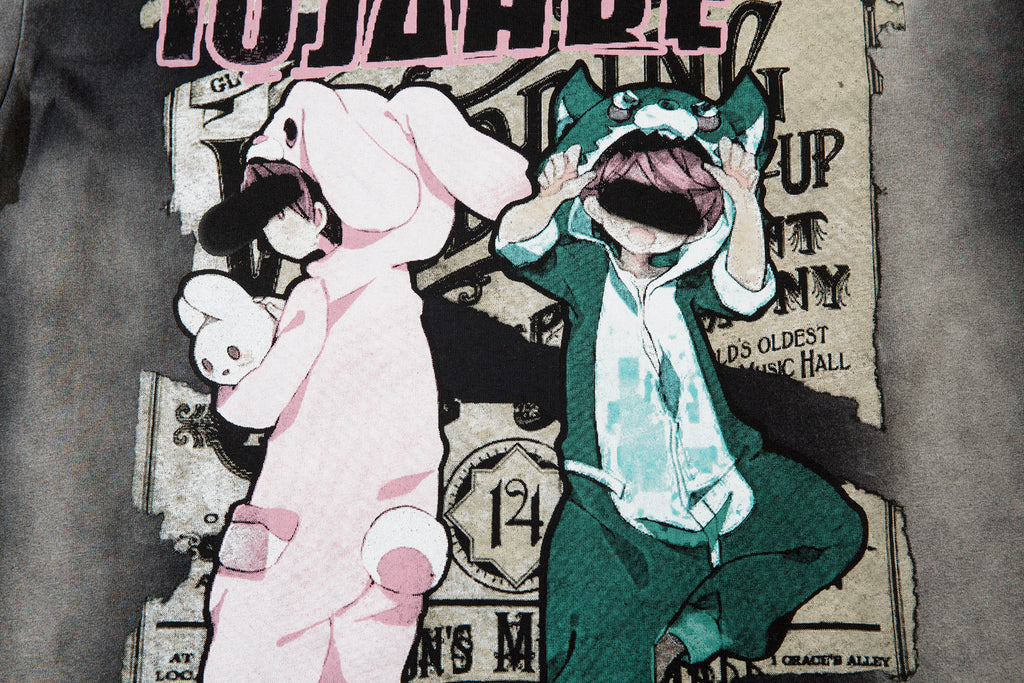 DONOTLOGO Bold Pink & Black Gradient Graphic Tee | Unisex Y2K Oversized Streetwear Top | Retro Anime Style Summer Shirt