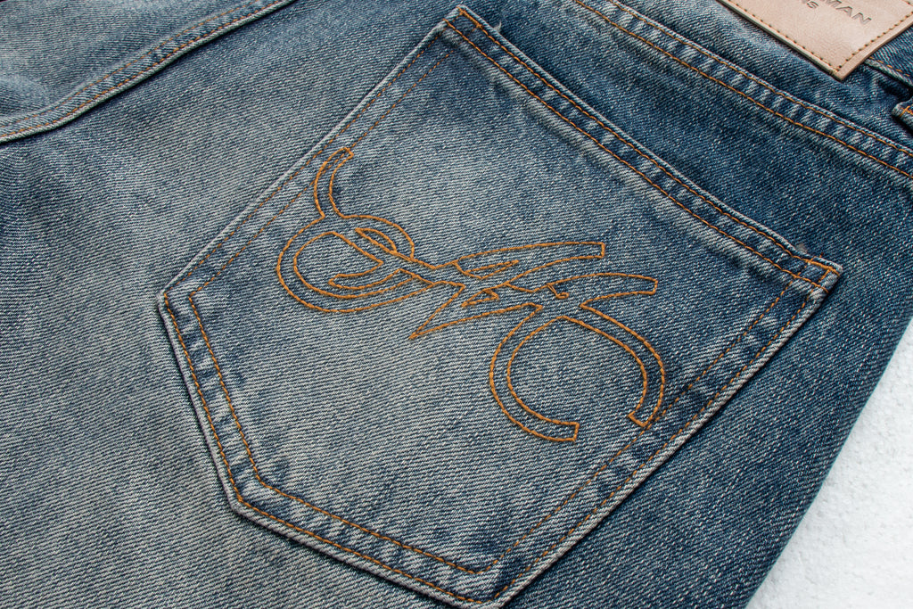 Vintage Washed Distressed Denim Jeans