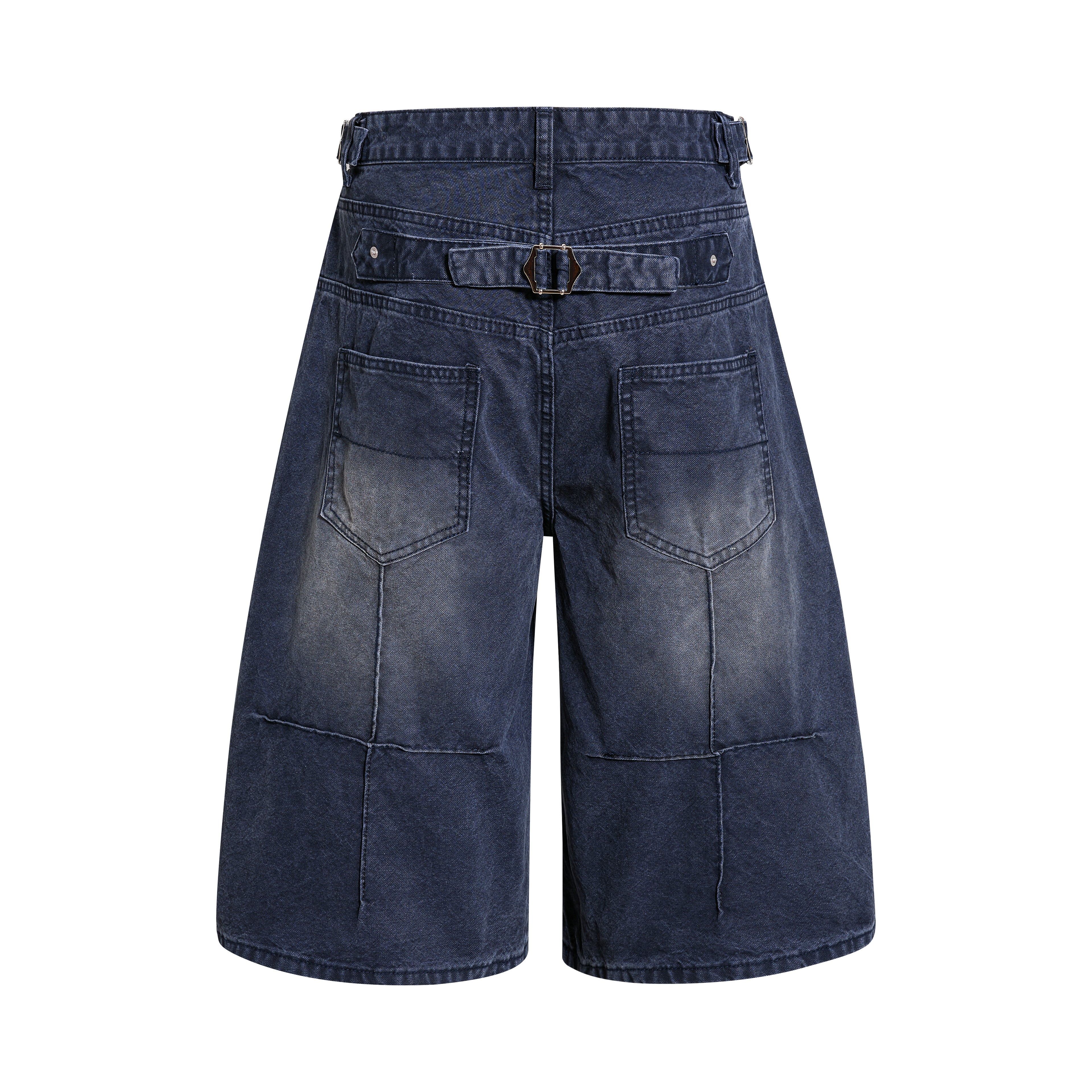 DONOTLOGO Deconstructed Button-Fly Denim Culottes | Unisex Oversized Wide-Leg Shorts | Y2K Vintage Wash High Street Bottoms