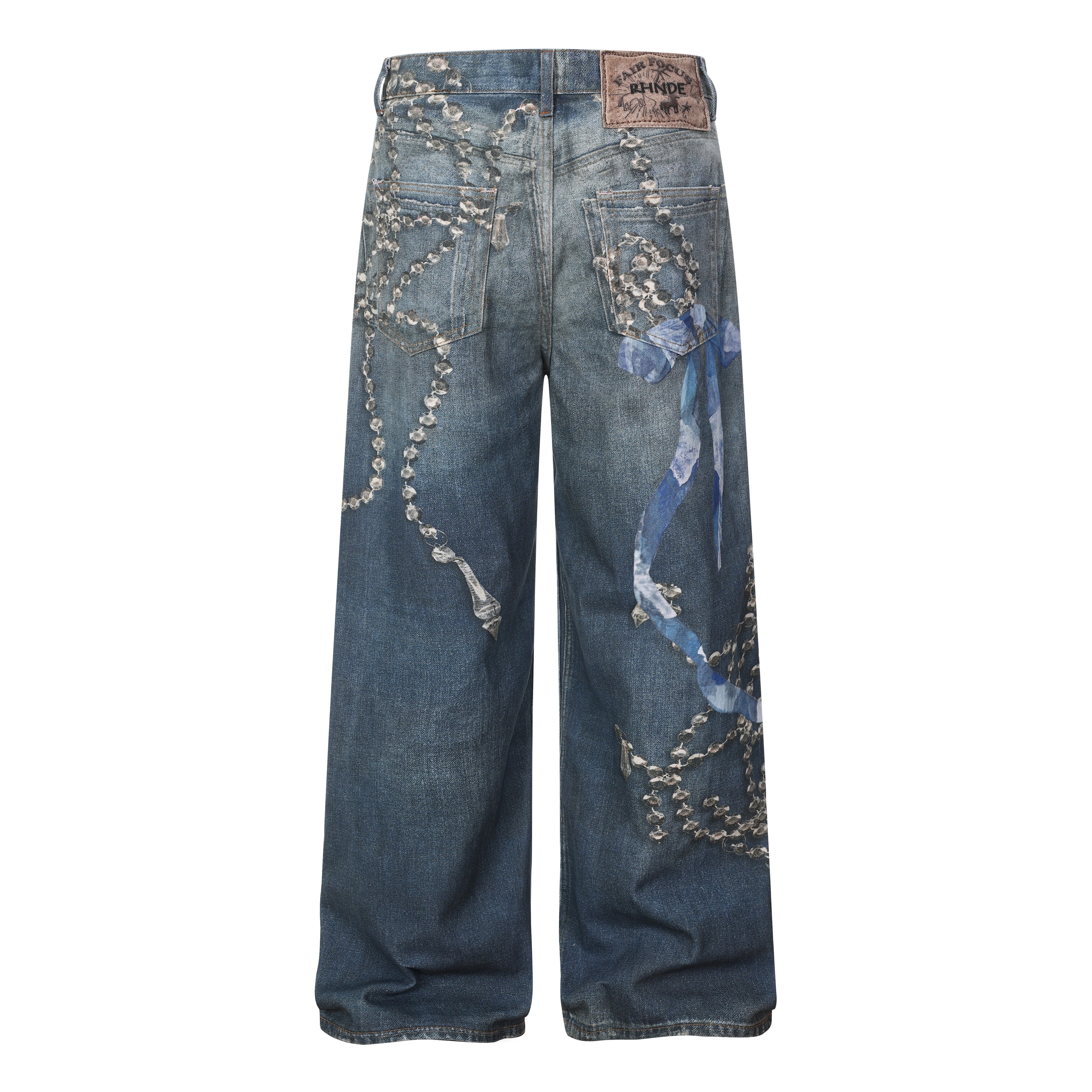 DONOTLOGO Urban Streetwear Collection | Unisex Relaxed Denim Trousers | Bold 3D Animal Motif & High-Rise Silhouette with Premium Cotton Blend