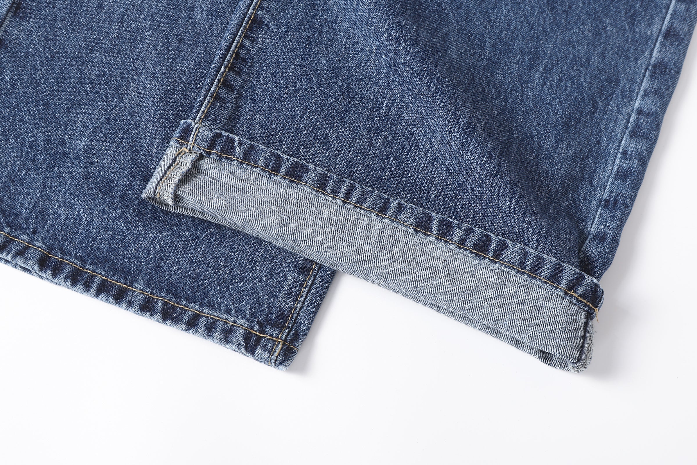DONOTLOGO Retro Blue Baggy Denim Pants | Unisex Y2K Wide Leg Trousers with Natural Whiskering & Fade | High Street Relaxed Fit Bottoms