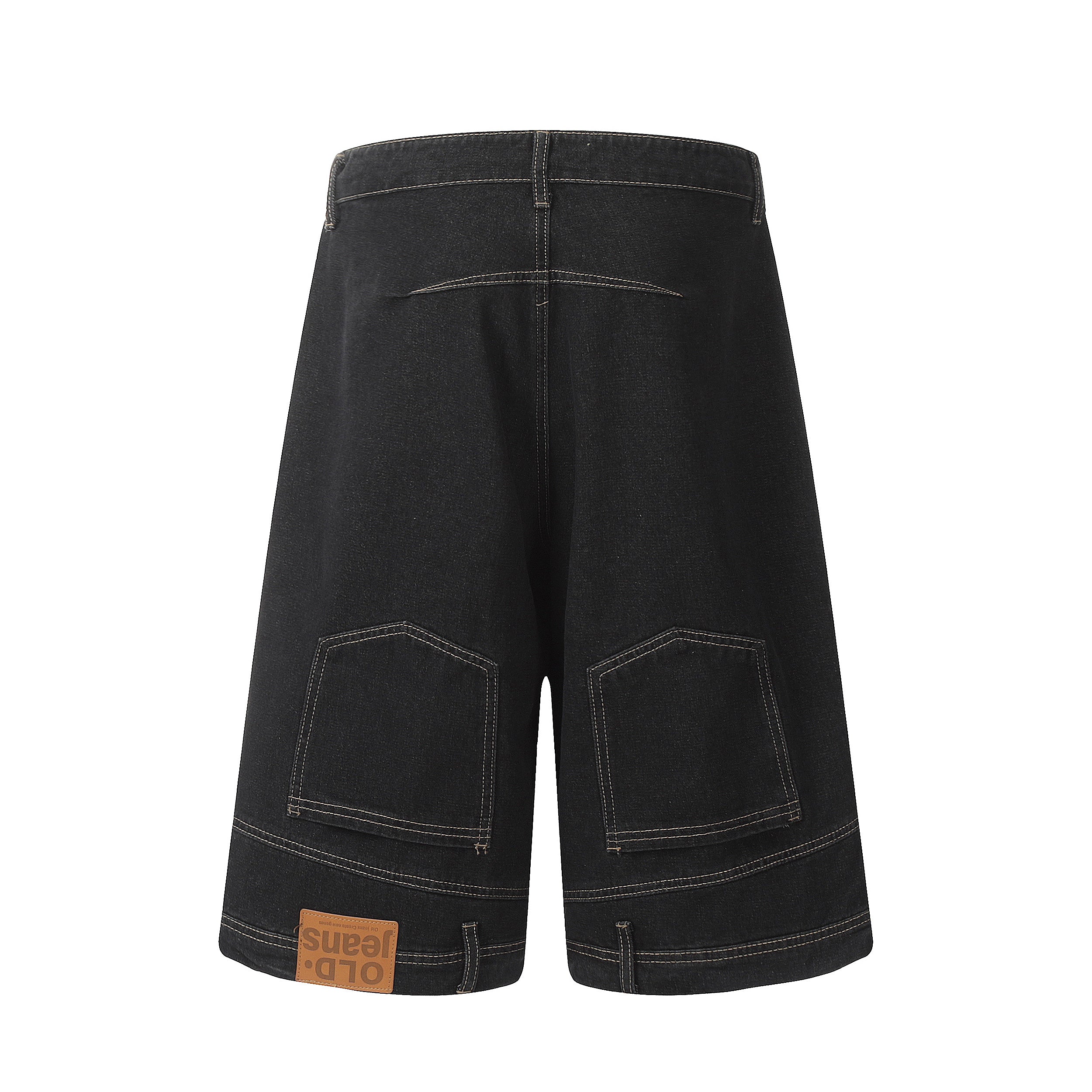 DONOTLOGO Sun-Faded Baggy Denim Jorts - Unisex Vintage Washed Streetwear Shorts - Edgy Oversized Bottom with Raw Hem & Distressed Pockets