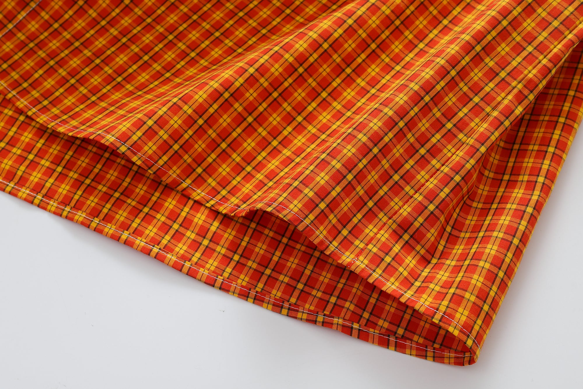 DONOTLOGO Unfailing Retro Grid Shirt | Unisex Oversized Summer Streetwear | Orange Tartan Embroidery Tee