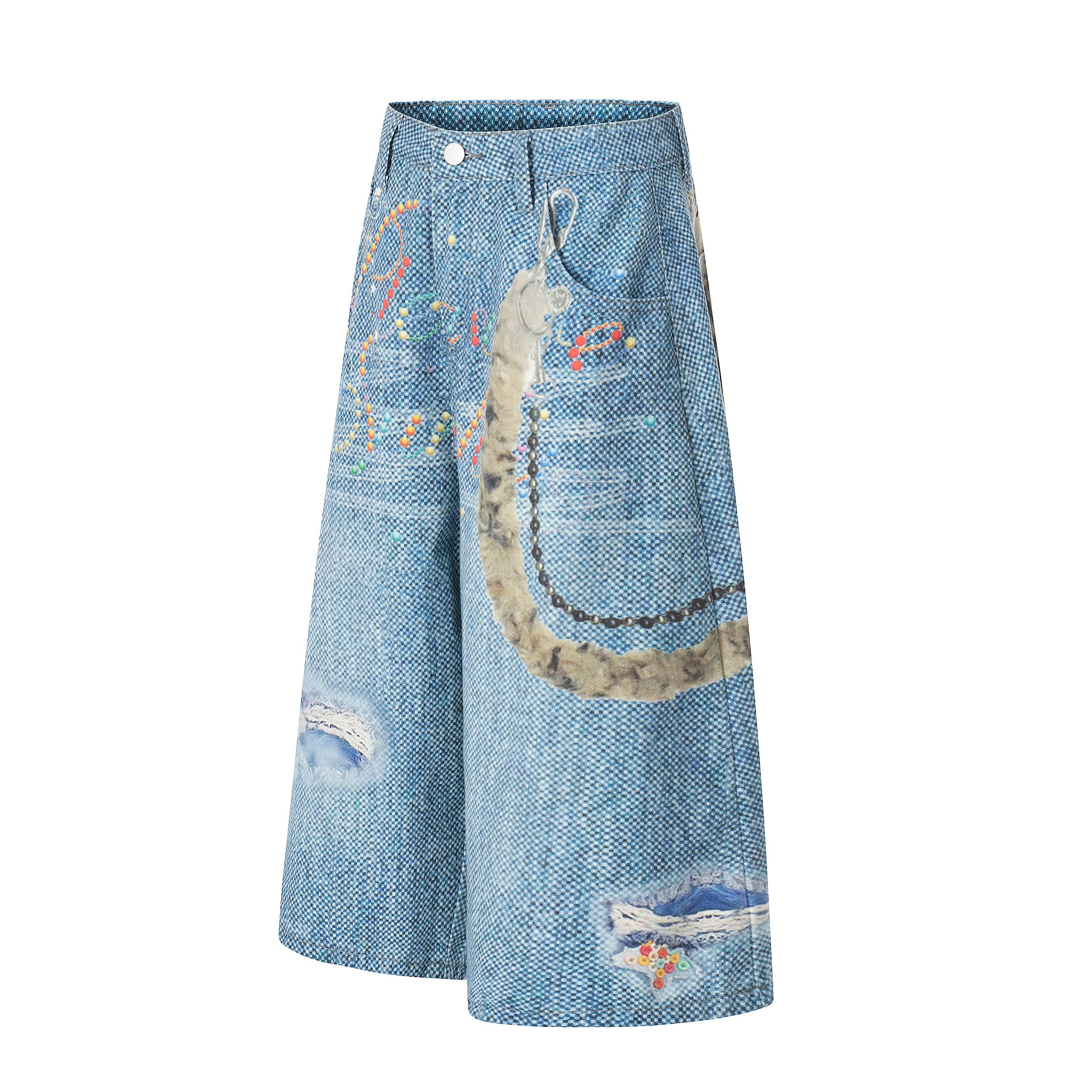 Unisex 3D Printed Straight-Leg Wide-Leg Pants