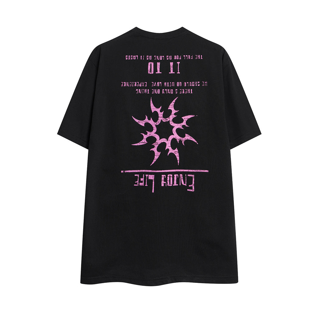 Unisex Summer Streetwear Short-Sleeve T-Shirt with Glossy Letter Print