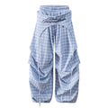 DONOTLOGO Urban Streetwear Collection | Unisex Curved Silhouette Trousers | Bold Plaid Motif & Soft Cotton Blend Fabric
