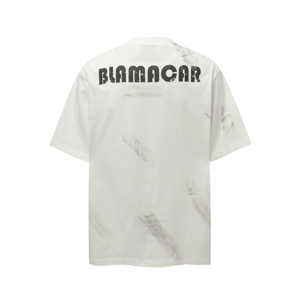 DONOTLOGO Urban Grunge Collection | Unisex Relaxed Fit Tee | Bold Camo '10' Appliqué & Paint Smear Motif with Soft Cotton Fabric
