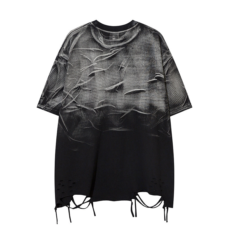 DONOTLOGO Heavy Gradient Washed Sleeveless Tank | Unisex Y2K Oversized Distressed Vest | Vintage High Street Raw Edge Top