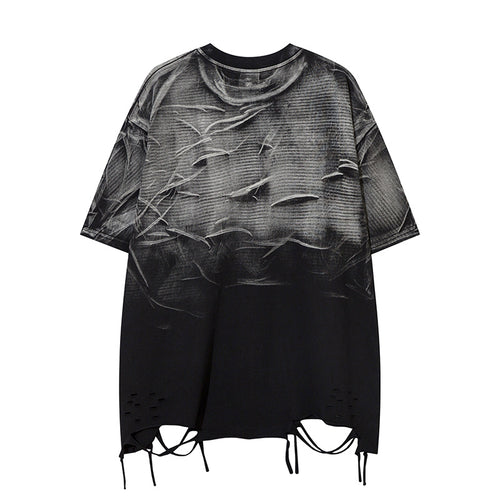 DONOTLOGO Heavy Gradient Washed Sleeveless Tank | Unisex Y2K Oversized Distressed Vest | Vintage High Street Raw Edge Top