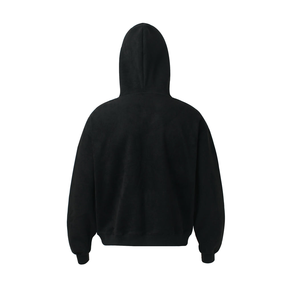 Unisex Double-Pocket Patchwork Zip-Up Hoodie with Dense Embroidery