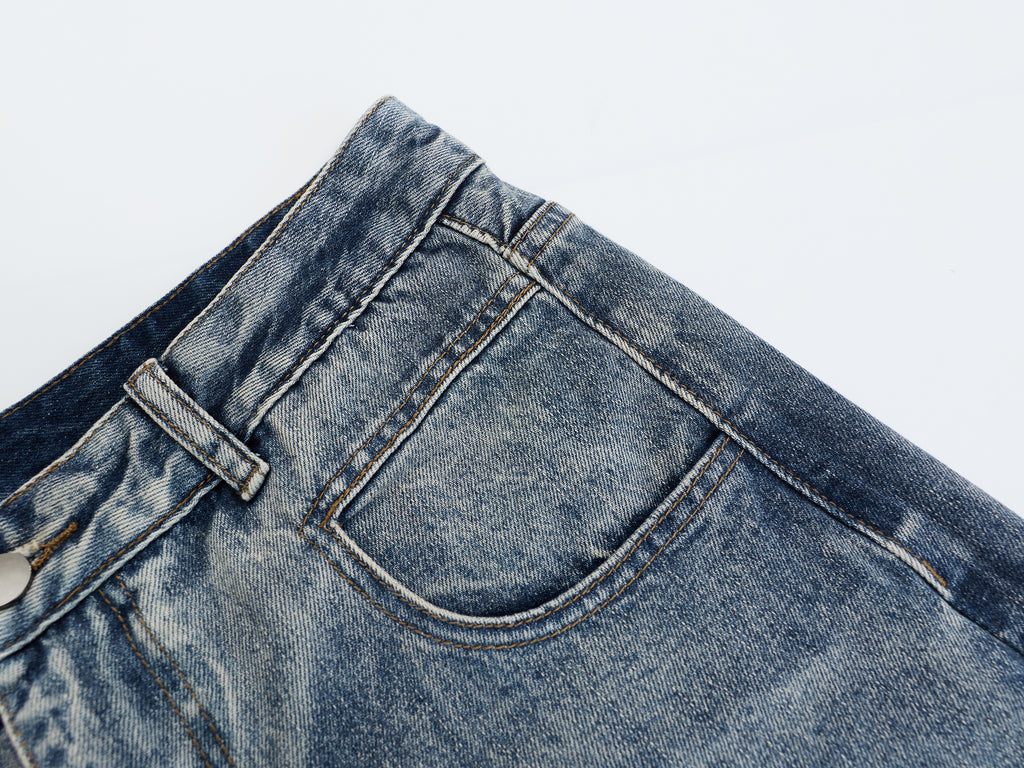 DONOTLOGO Oversized Vintage Washed Denim Jeans - Unisex Baggy Trousers with Distressed Fade - Edgy Streetwear Bottom with Wide Leg Silhouette & Raw Hem