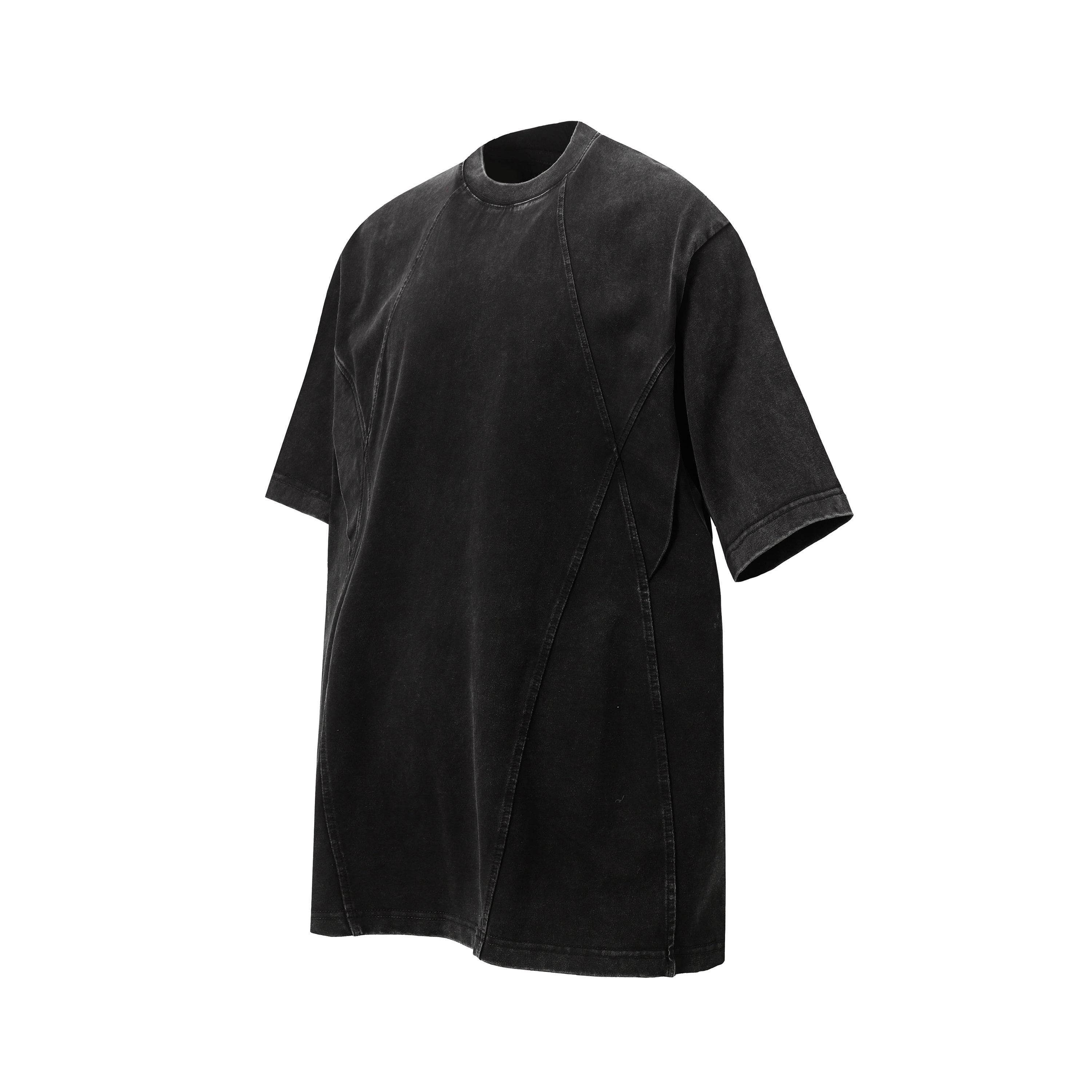 DONOTLOGO Urban Workwear Collection | Unisex Relaxed Fit Tee | Bold Panel Construction & Vintage Wash Motif with Soft Heavyweight Cotton