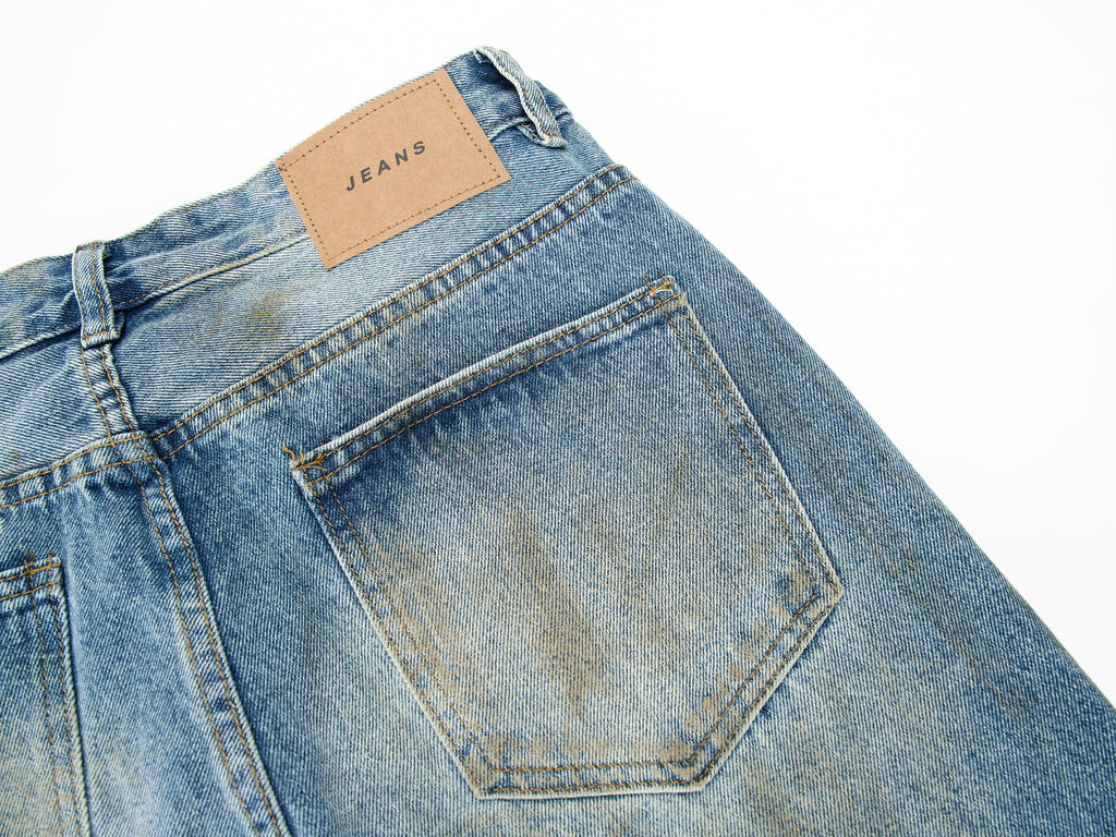 DONOTLOGO Oversized Distressed Denim Jeans - Unisex Baggy Trousers with Ripped Knees & Whisker Effect - Edgy Streetwear Bottom with Wide Leg Silhouette