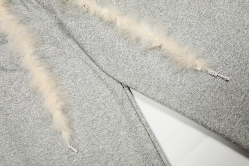 DONOTLOGO Urban Streetwear Collection | Unisex Relaxed Silhouette Sweatpants | Bold Faux Fur Motif & Soft Cotton Knit Fabric