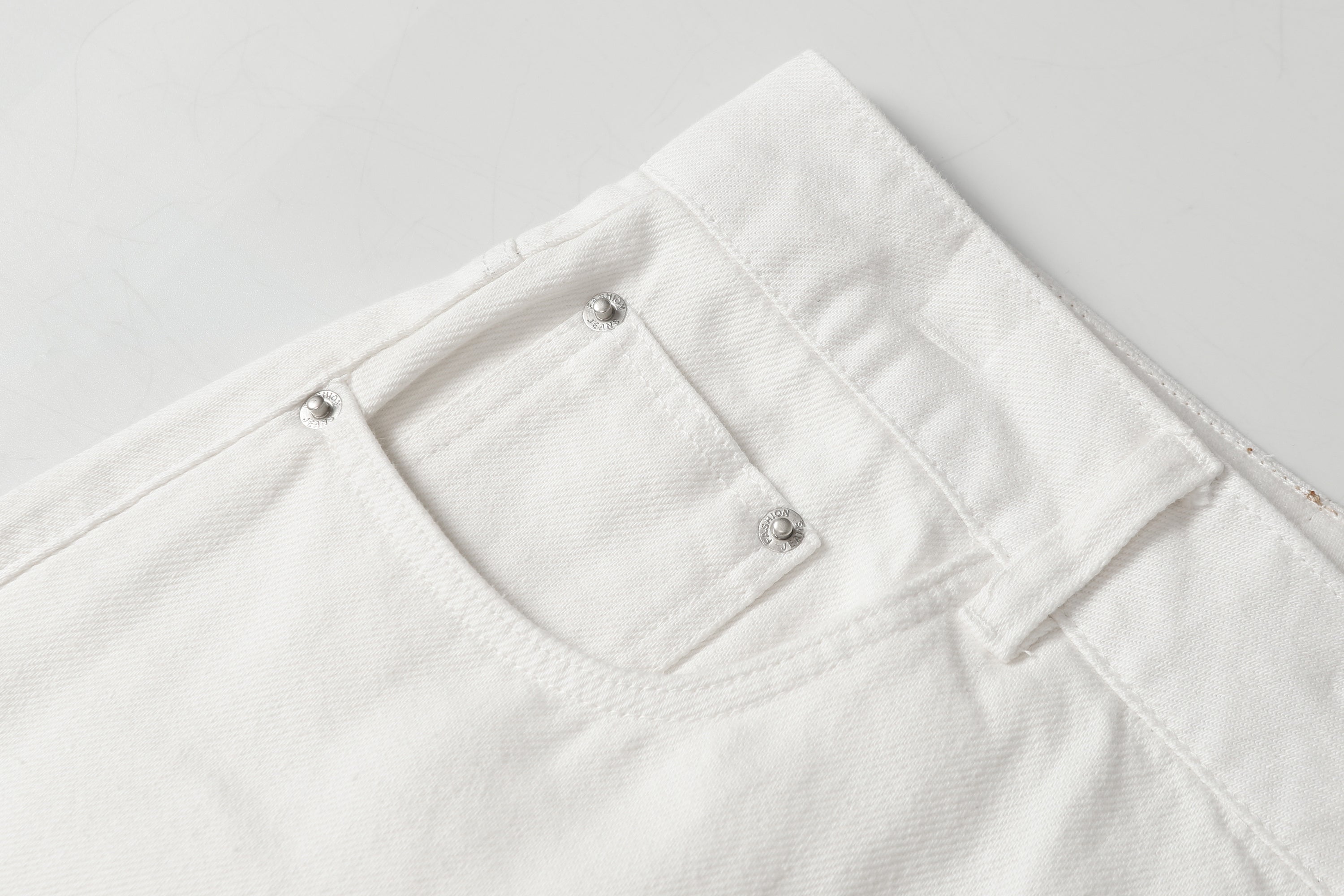 DONOTLOGO Urban Minimalist Collection | Unisex Relaxed Fit Denim Shorts | Clean White Silhouette & Leather Patch Detail with Breathable Cotton Fabric
