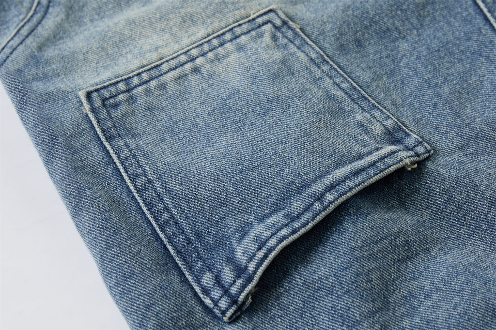 DONOTLOGO Heavy Acid Wash Baggy Cargo Jorts | Unisex Y2K Wide Leg Denim Shorts | Retro High Street Summer Bottoms