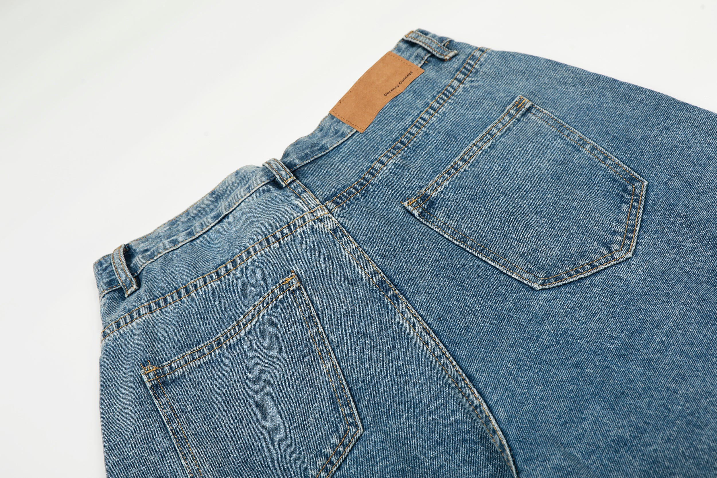 DONOTLOGO Urban Heritage Collection | Unisex Oversized Deconstructed Denim | Retro Aesthetic High-Rise Wide-Leg Bottoms with Authentic Diagonal Button & Folded Waist Detail