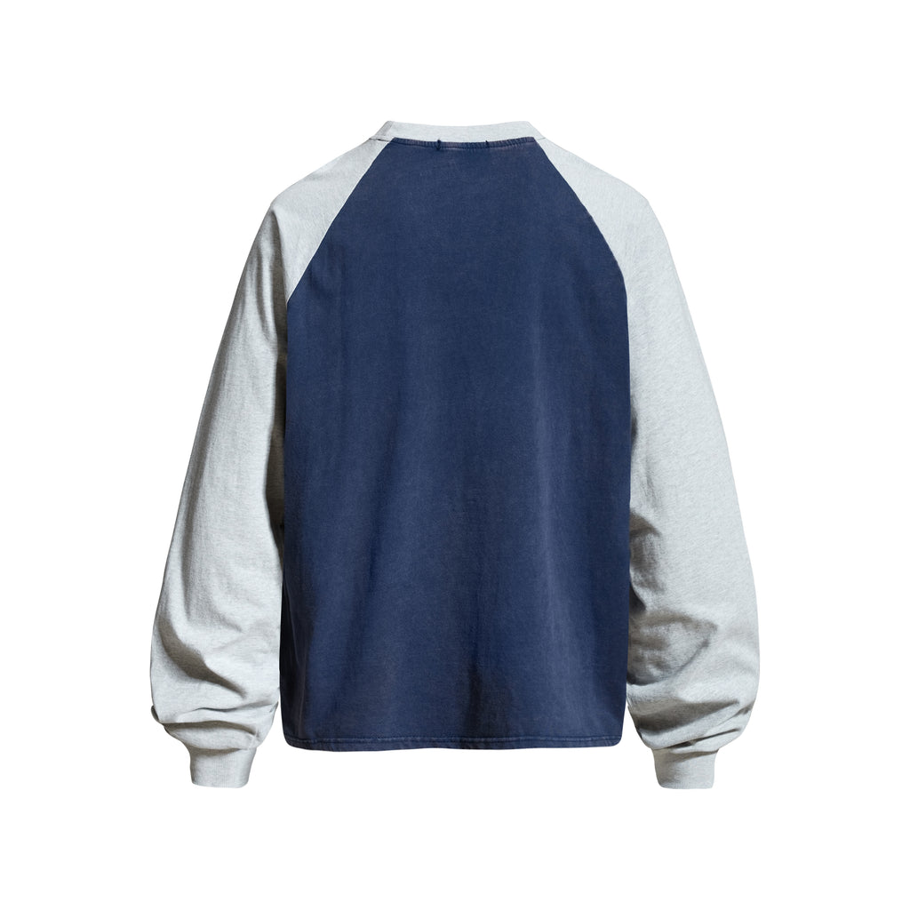 DONOTLOGO 90s Collegiate Aesthetic | Unisex Oversized Raglan Jersey | Distressed Wash with Retro Star Motif & Contrast Sleeve Design