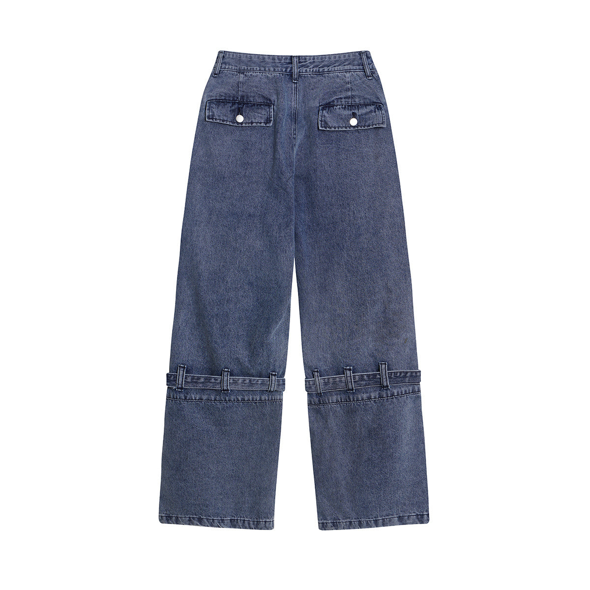 Vintage Washed Zippered Jeans