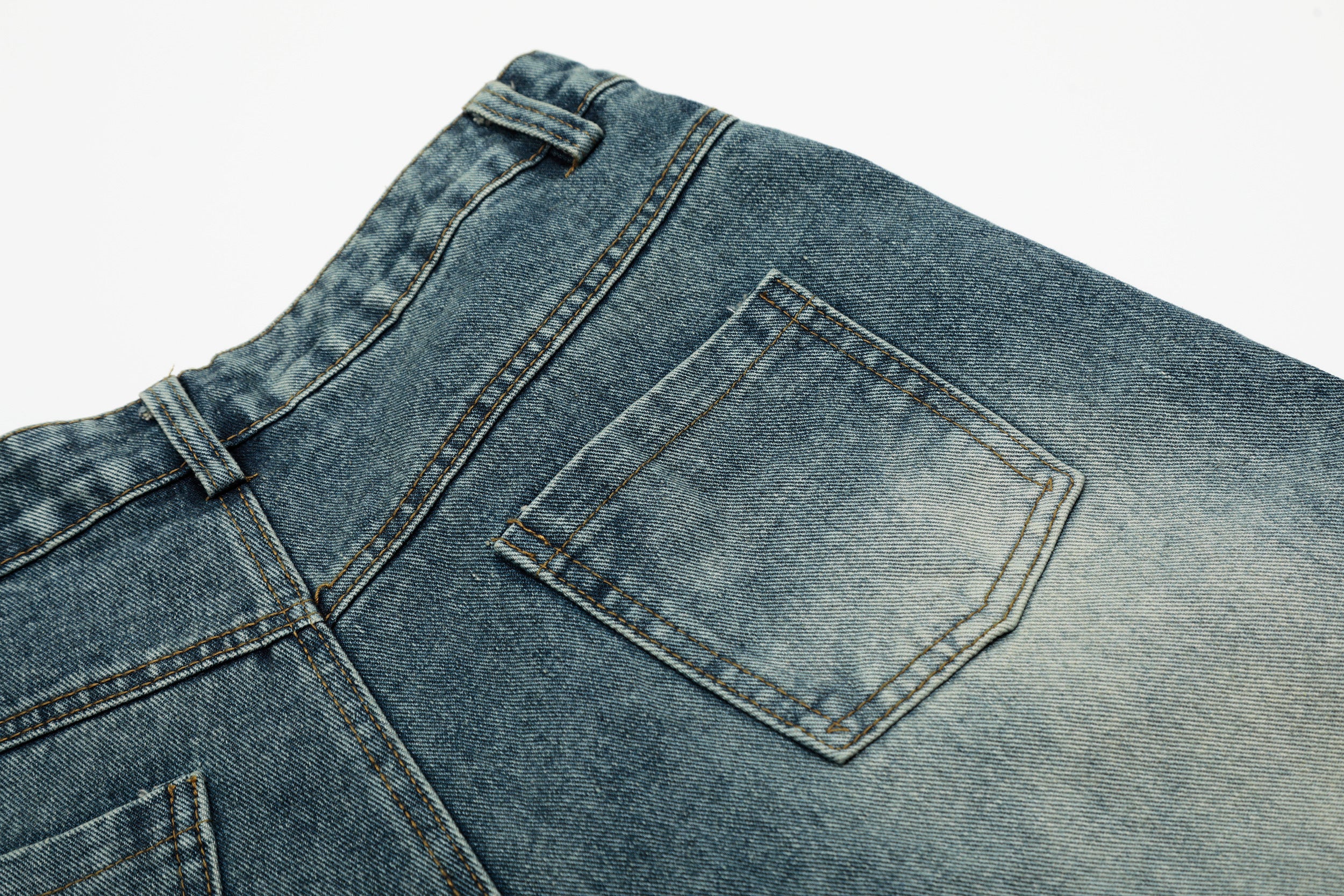 Unisex Floral Print Design Denim Jeans