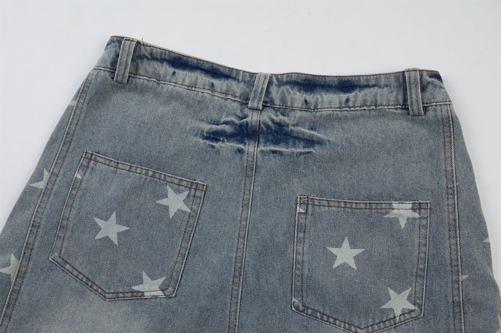 DONOTLOGO Urban Streetwear Collection | Unisex Relaxed Silhouette Jeans | Bold Star Motif & Soft Denim Fabric