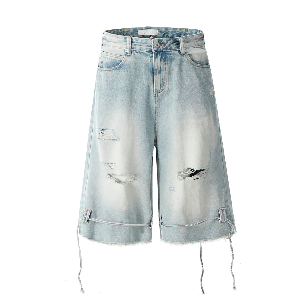 DONOTLOGO Urban Heritage Collection | Unisex Oversized Cropped Denim | Retro Aesthetic High-Rise Wide-Leg Bottoms with Authentic Fade Detail