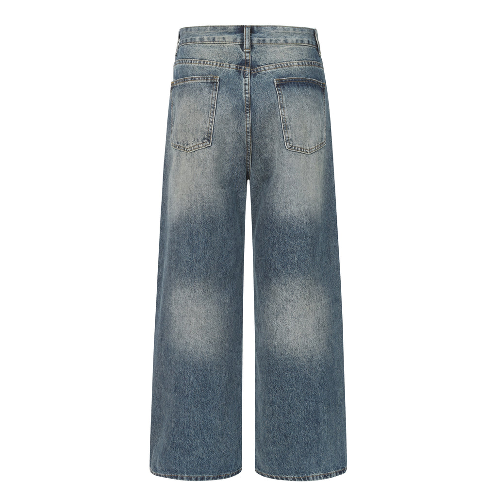 DONOTLOGO Deconstructed Black Baggy Denim Pants | Unisex Y2K Wide Leg Trousers with Bold Metal Studs | High Street Relaxed Fit Bottoms