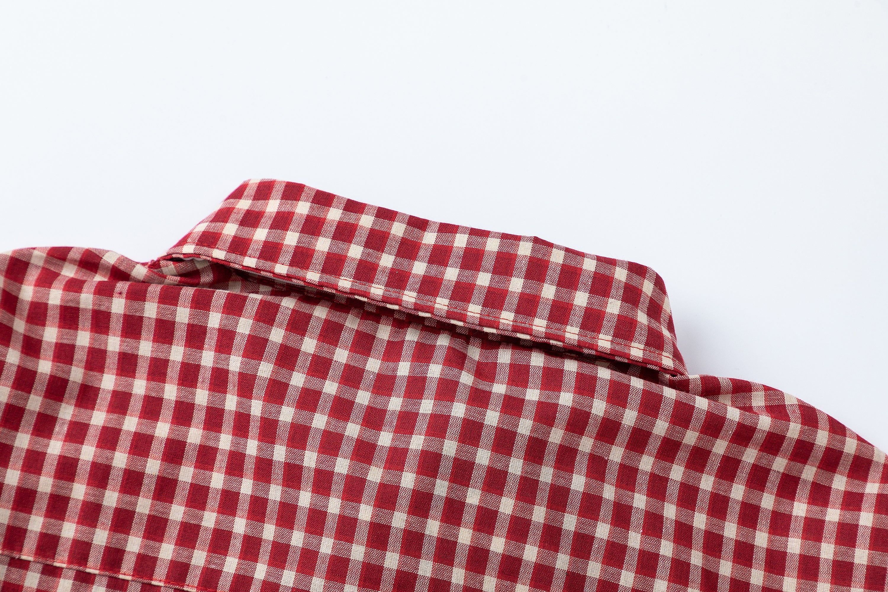 DONOTLOGO “Red Radiance” Plaid Shirt & Tie Set | Red/White Check, Drop Shoulder | Preppy Summer Street Style Must-Have