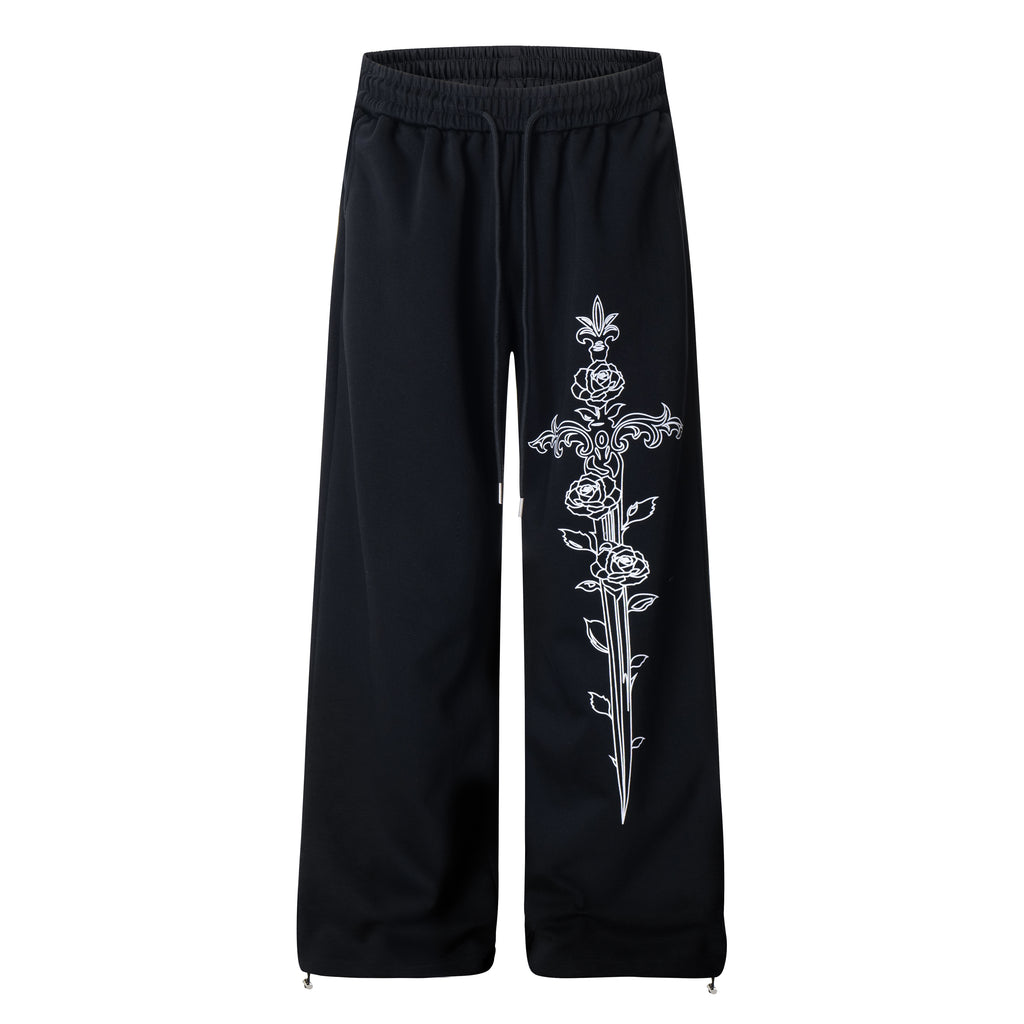 Unisex Rose & Sword Graphic pants