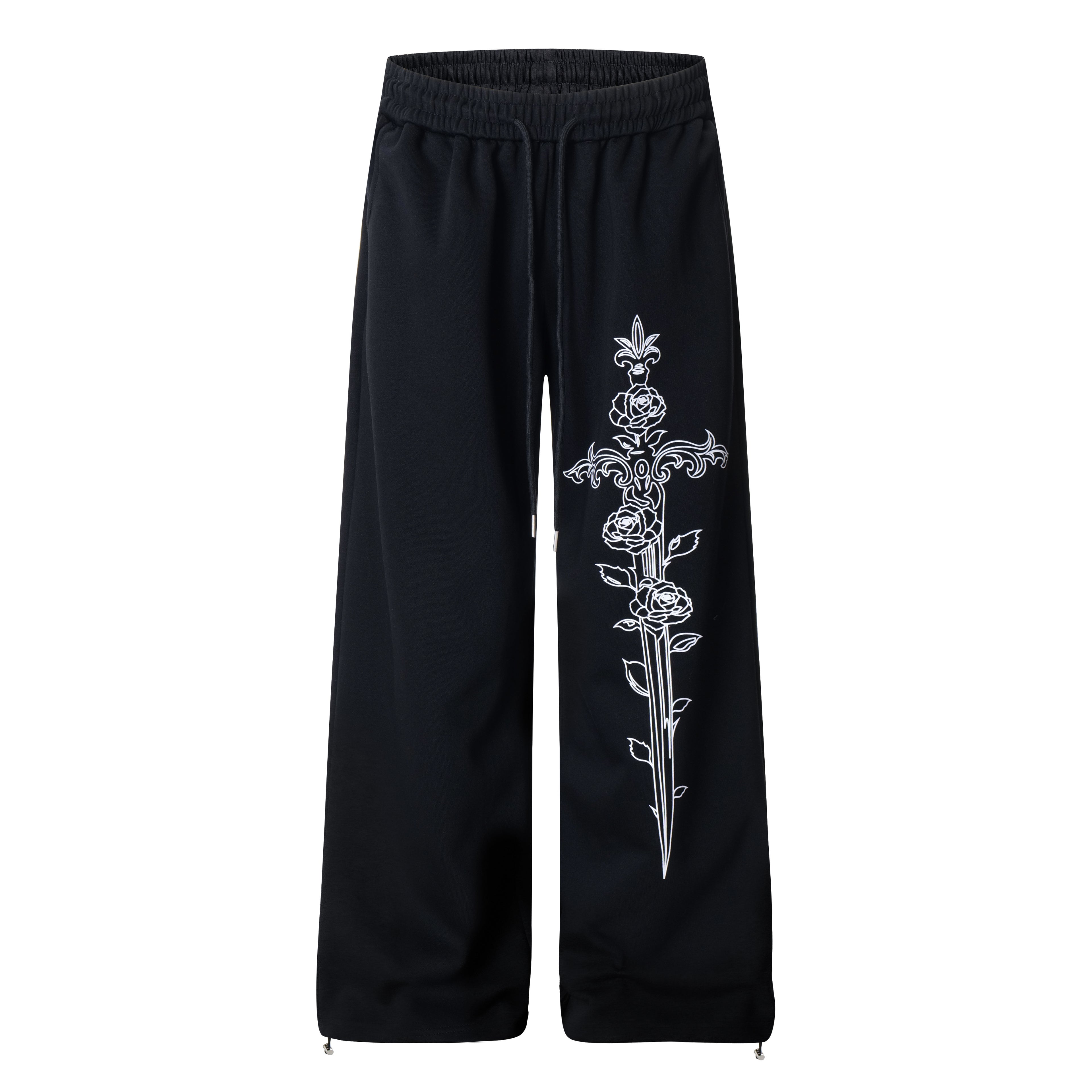 Unisex Rose & Sword Graphic pants