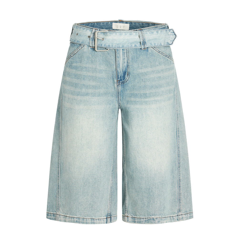 DONOTLOGO Urban Heritage Collection | Unisex Oversized Cropped Denim | Retro Aesthetic High-Rise Wide-Leg Bottoms with Authentic Fade Detail