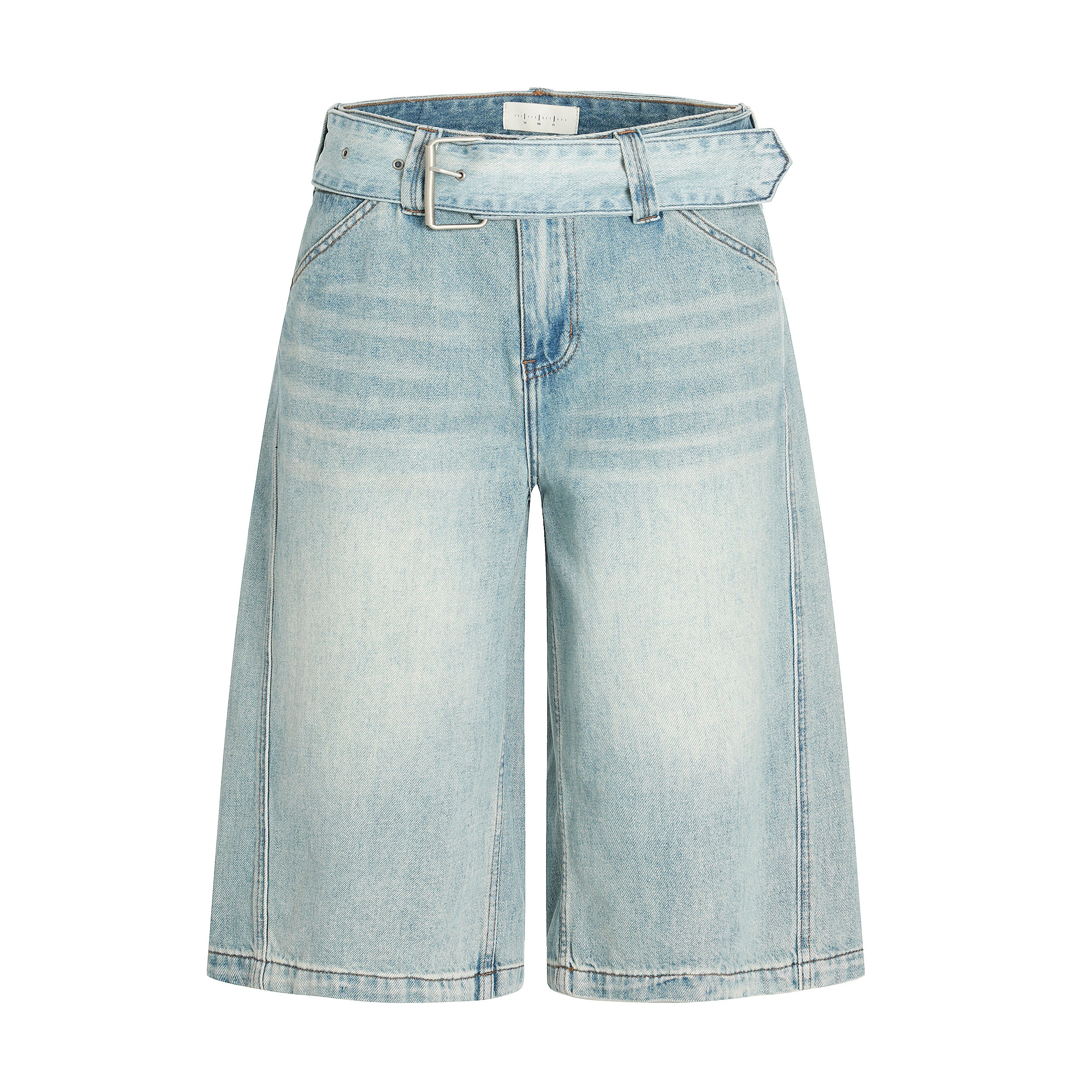 DONOTLOGO Urban Heritage Collection | Unisex Oversized Cropped Denim | Retro Aesthetic High-Rise Wide-Leg Bottoms with Authentic Fade Detail