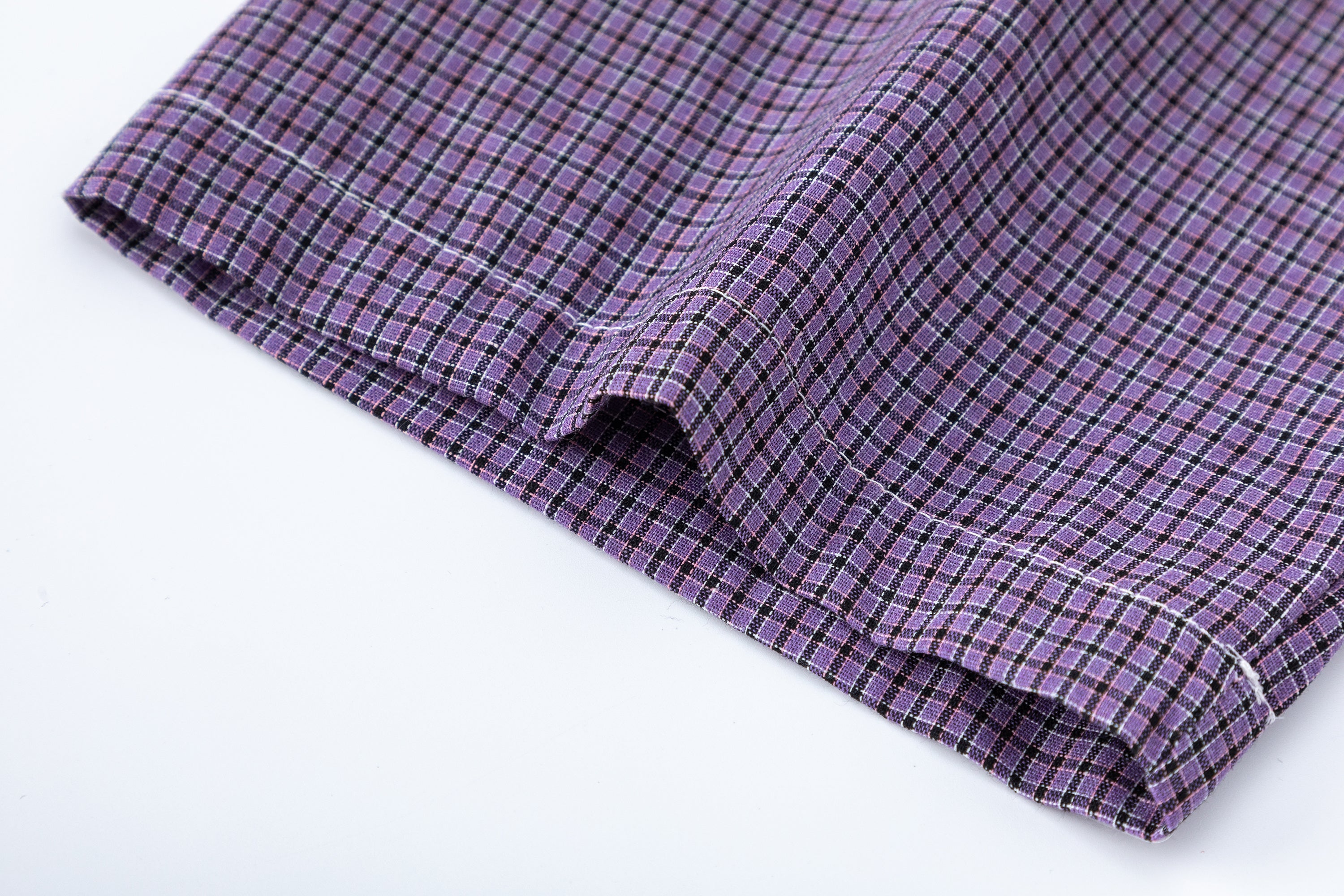 DONOTLOGO Unisex Purple Plaid Shirt & Braided Tie Set | Loose Fit, Vintage Preppy | Summer Essential