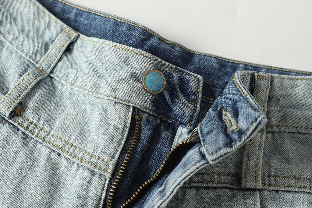 DONOTLOGO Urban Streetwear Collection | Unisex Relaxed Denim Trousers | Bold Ombre Wash Detail & High-Rise Silhouette with Premium Cotton Blend