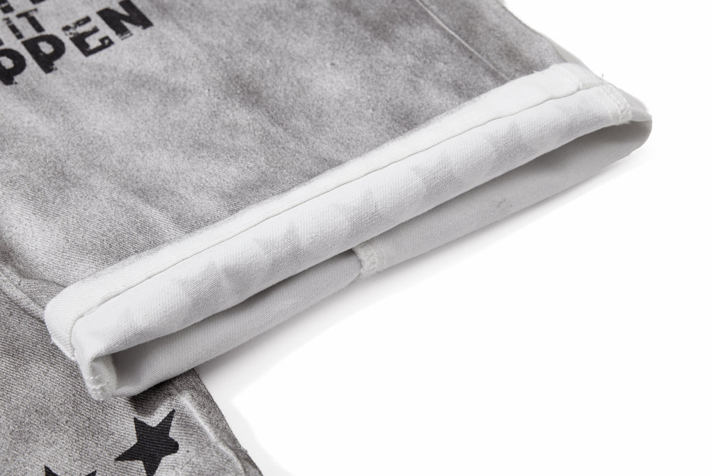 Unisex Vintage Washed Graffiti Paint Denim Jeans