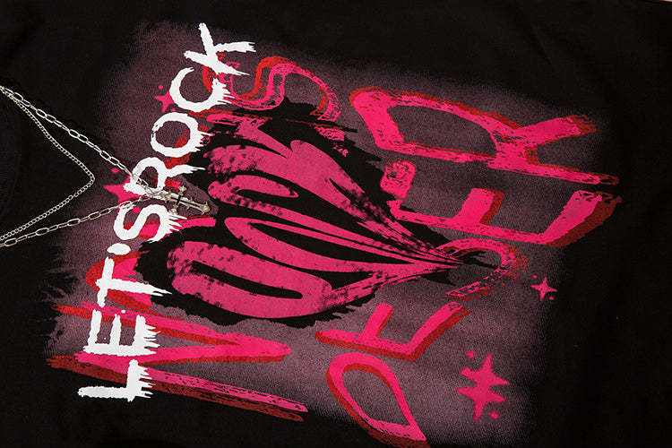 DONOTLOGO Bold Graffiti Letter & Chain Accent Tee | Unisex Y2K Oversized Streetwear Top | Retro High Street Summer Shirt
