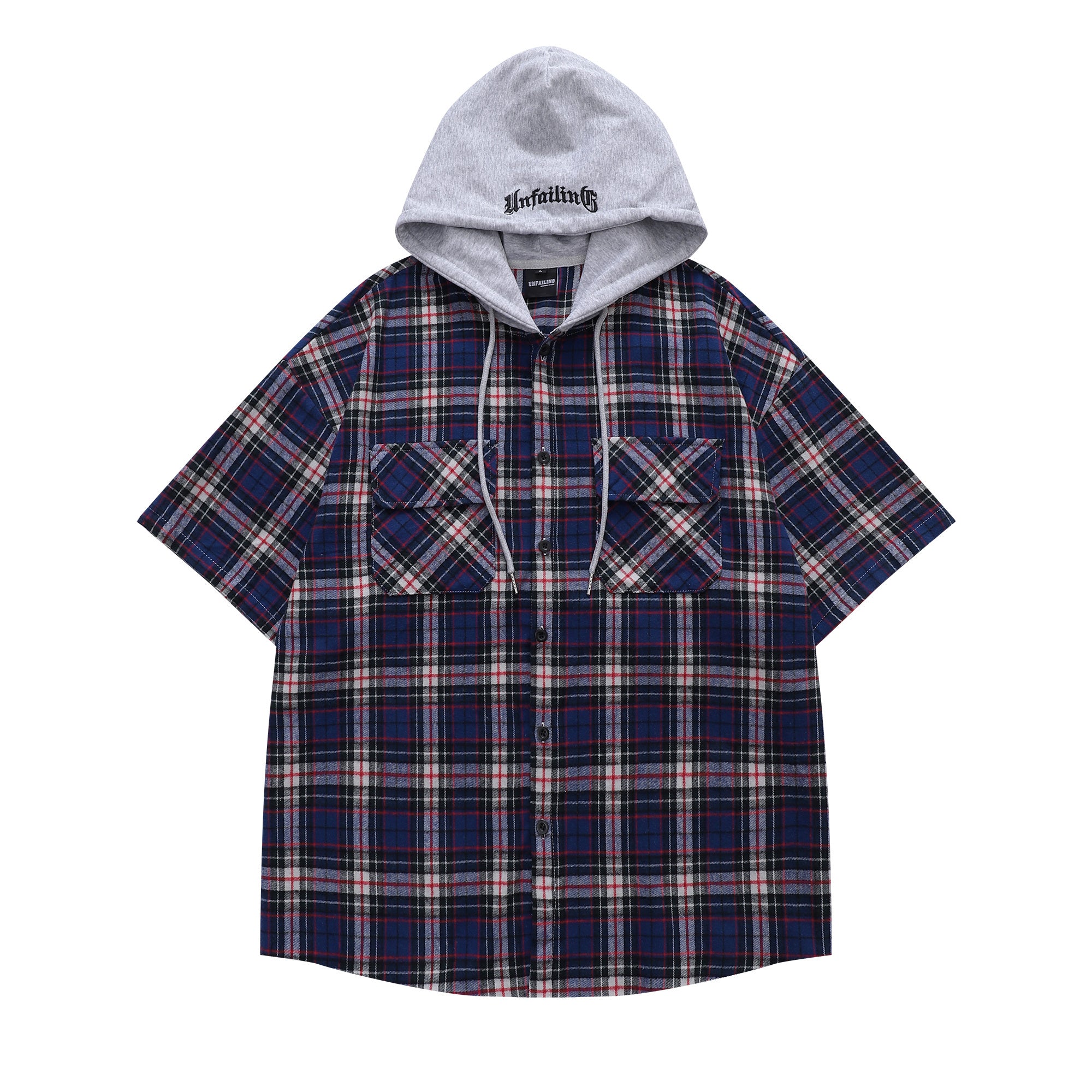 Unisex Checkered Patchwork Hoodie