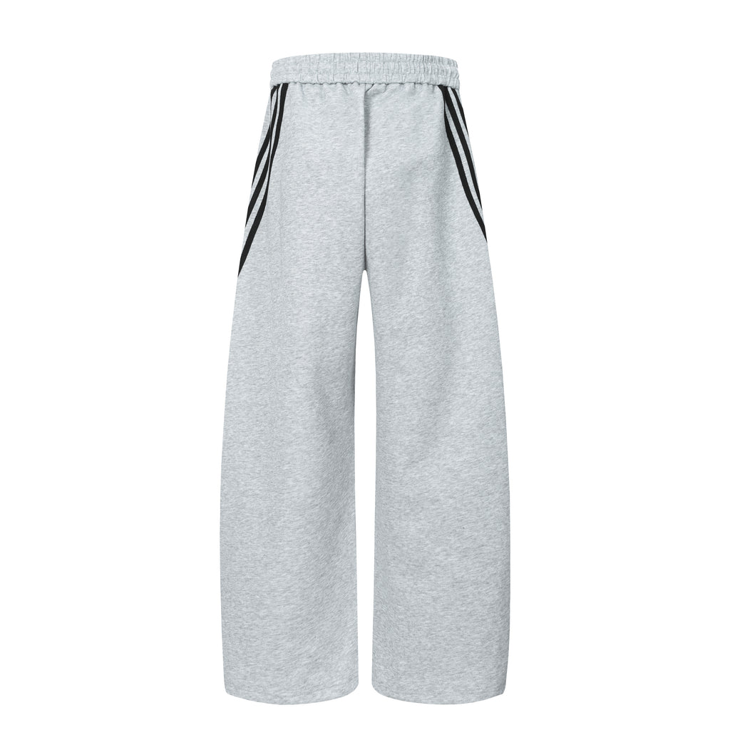DONOTLOGO Urban Streetwear Collection | Unisex Relaxed Fit Trousers | Bold Diagonal Stripe Motif & Curved Silhouette with Soft Cotton Blend Fabric
