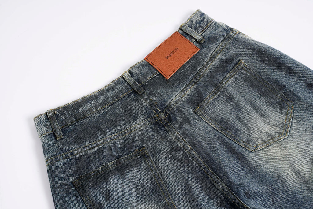 DONOTLOGO Heavy Acid Wash Baggy Cargo Jorts | Unisex Y2K Wide Leg Denim Shorts | Retro High Street Summer Bottoms